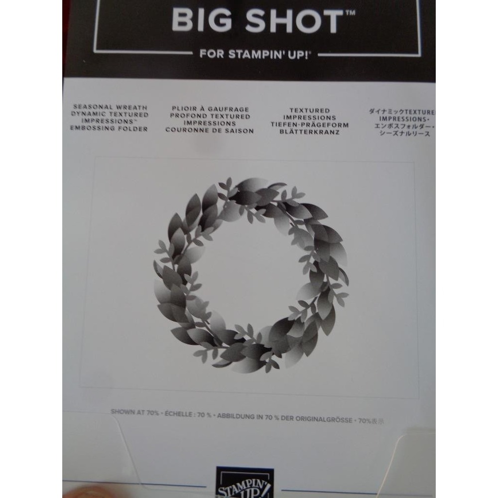 Stampin' Up Seasonal Wreath Embossing Folder Textured Sizzix Big Shot